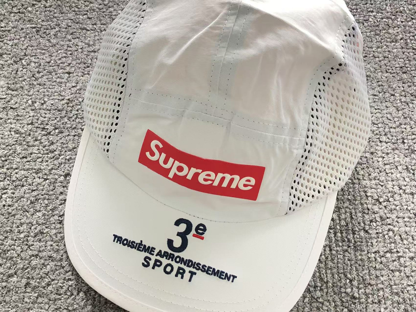 Supreme Mesh Side Panel Camp Cap White