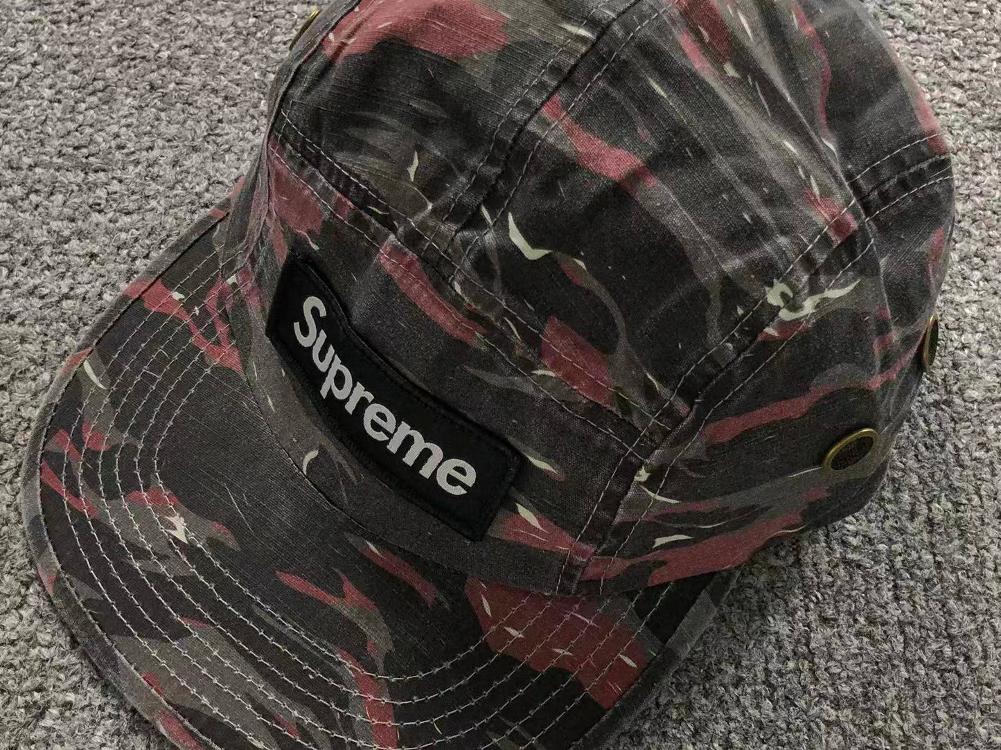Supreme Military Camp Cap Red Tiger Camo