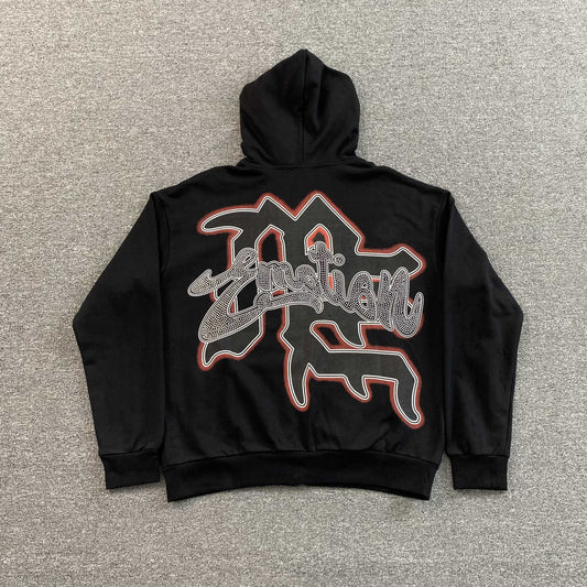 Mixed Emotion Rhinestone Jacket Black