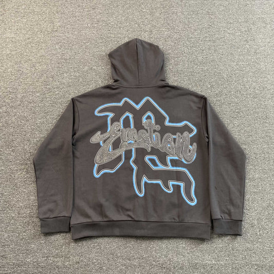 Mixed Emotion Rhinestone Jacket Grey