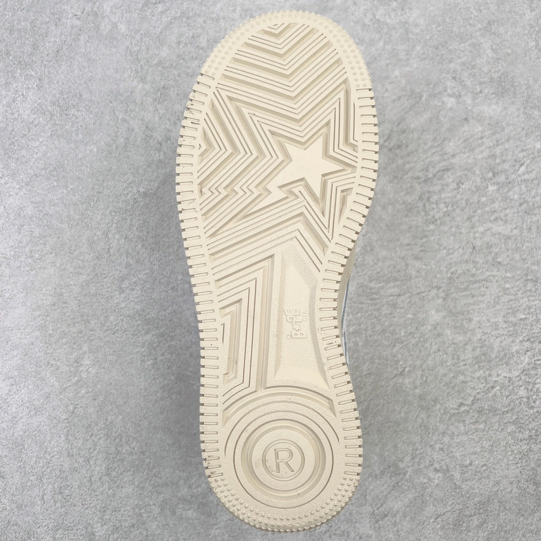 A Bathing Ape Bape Sta Low Suede Heel White