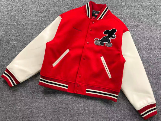 Supreme Number (N)ine Mickey Varsity Jacket Red