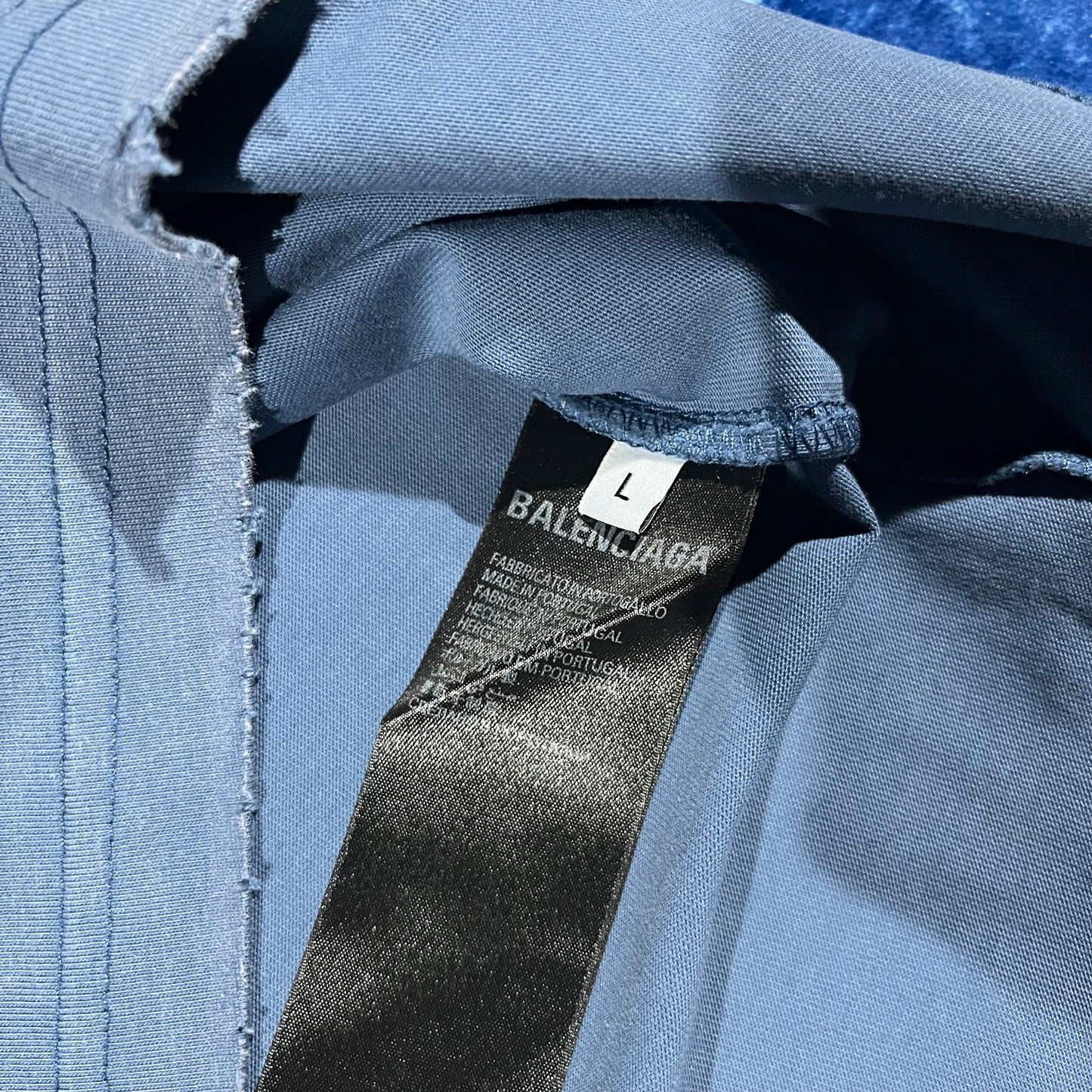 Remera Balenciaga Tape Celeste L