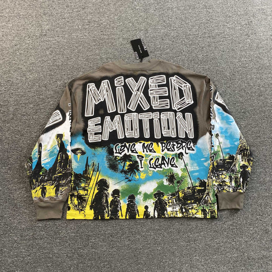 Mixed Emotion Ufo Long Sleeve Tee Grey