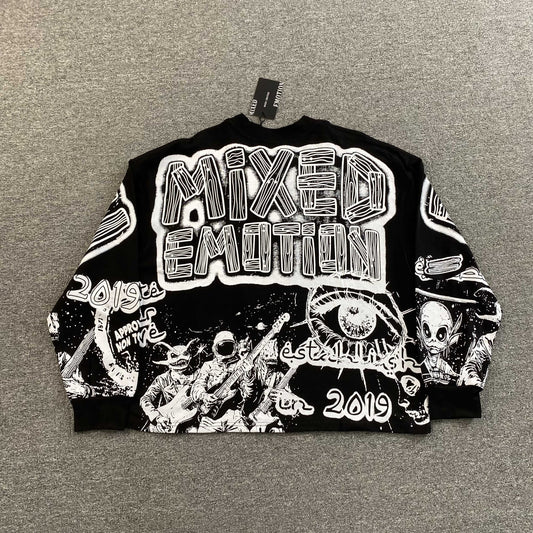Mixed Emotion Astro Long Sleeve Tee Black