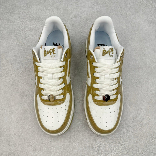 A Bathing Ape Bape Sta Patent Leather White Khaki