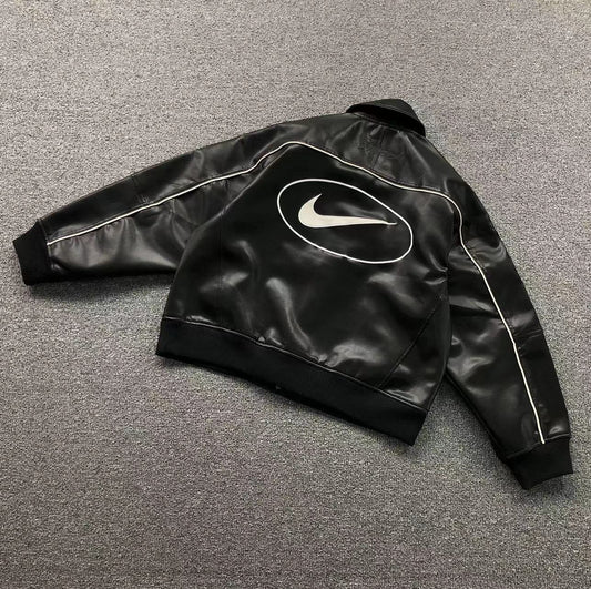 Supreme-Nike-Leather-Varsity-Jacket-Black-Drip Store Argentina