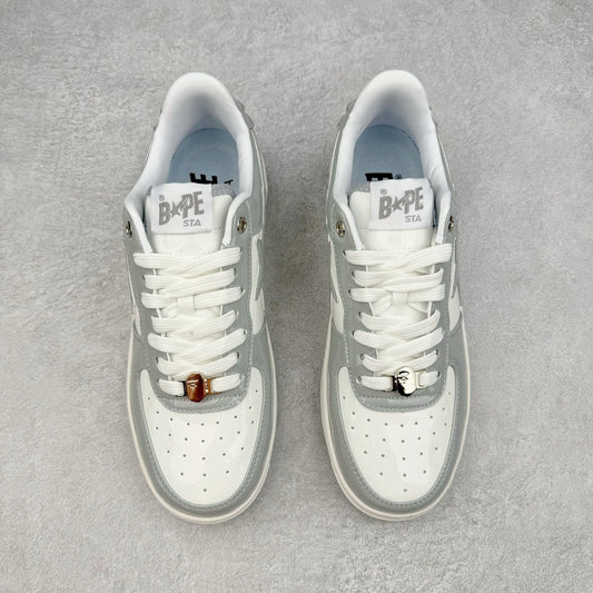 A Bathing Ape Bape Sta Patent Leather White Grey