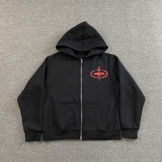 Corteiz x Slaughter Gang 21 Savage Zip Up Black