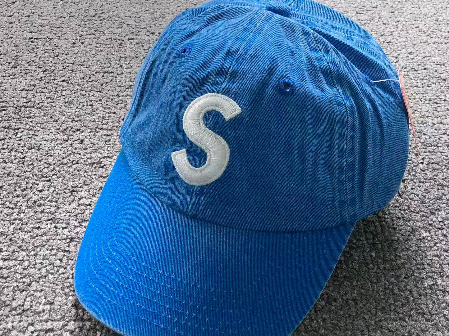 Supreme Pigment Coated S Logo 6-Panel Cap Blue