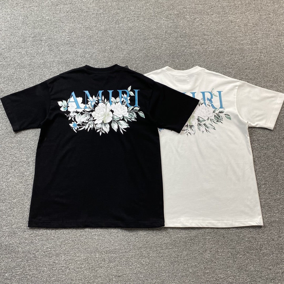 Amiri Floral Logo Tee White-Drip Store Argentina