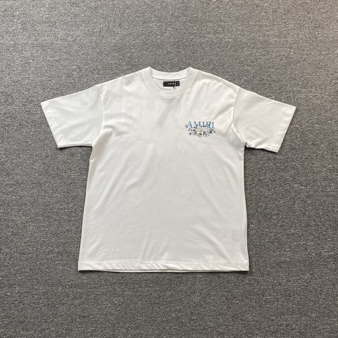Amiri Floral Logo Tee White-Drip Store Argentina
