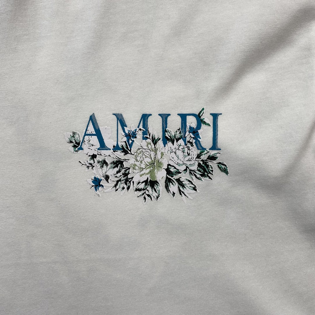 Amiri Floral Logo Tee White-Drip Store Argentina