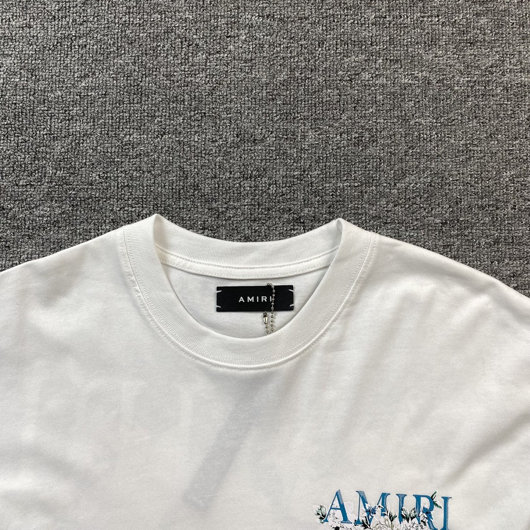 Amiri Floral Logo Tee White-Drip Store Argentina