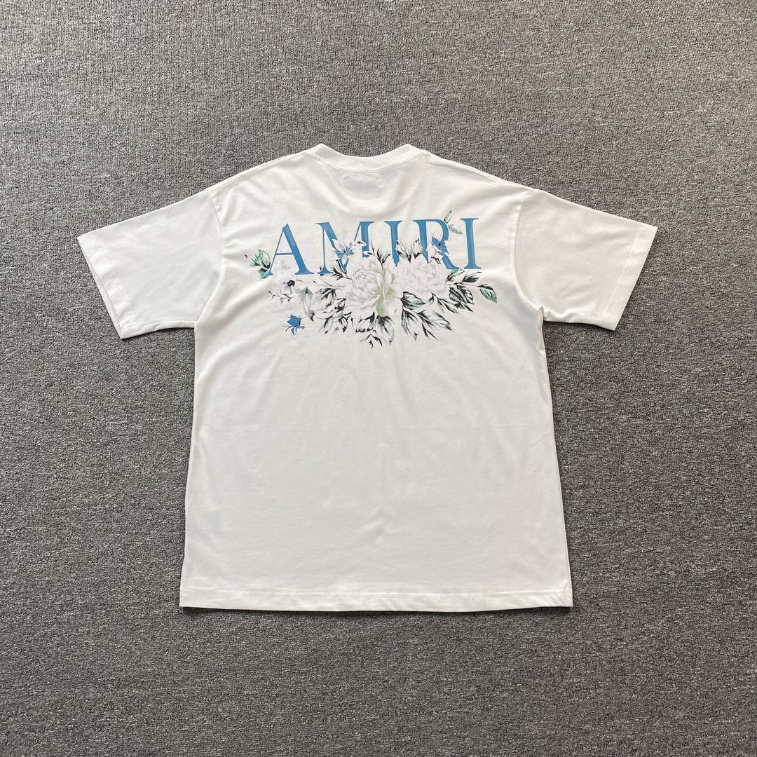 Amiri Floral Logo Tee White-Drip Store Argentina