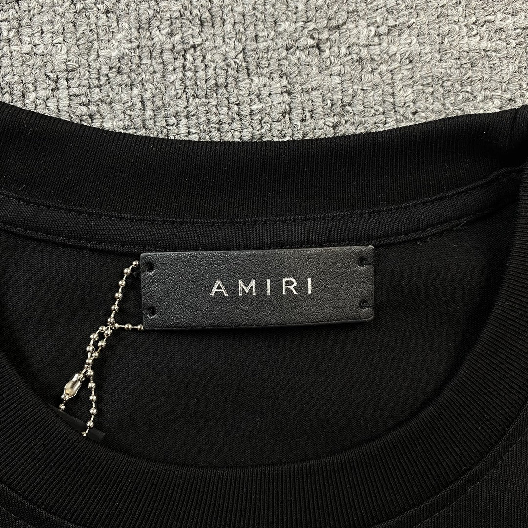 Amiri Staggered Logo Tee Black-Drip Store Argentina