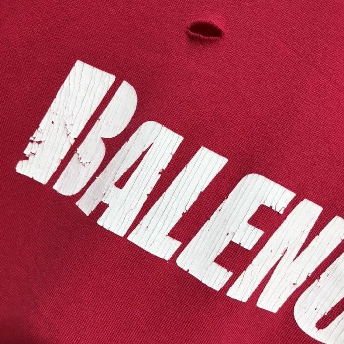 BALENCIAGA CAPS DESTROYED FLATGROUND T-SHIRT RED-Drip Store Argentina