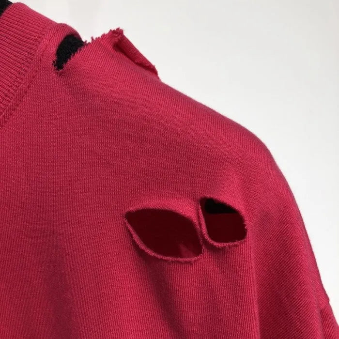 BALENCIAGA CAPS DESTROYED FLATGROUND T-SHIRT RED-Drip Store Argentina