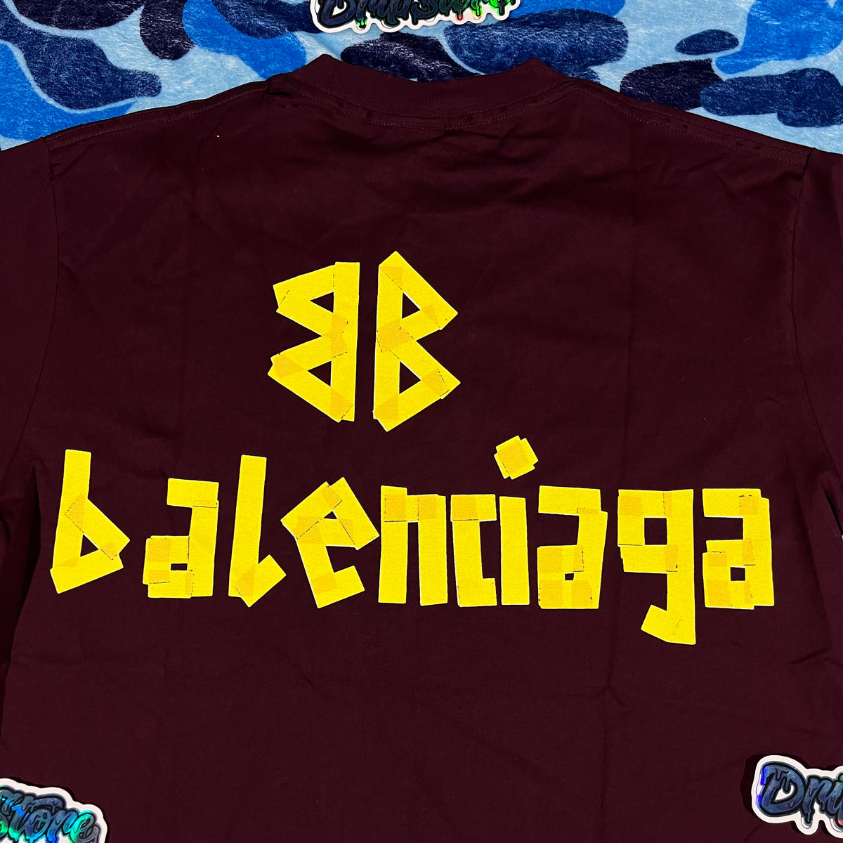 Remera Balenciaga Tape Bordó M
