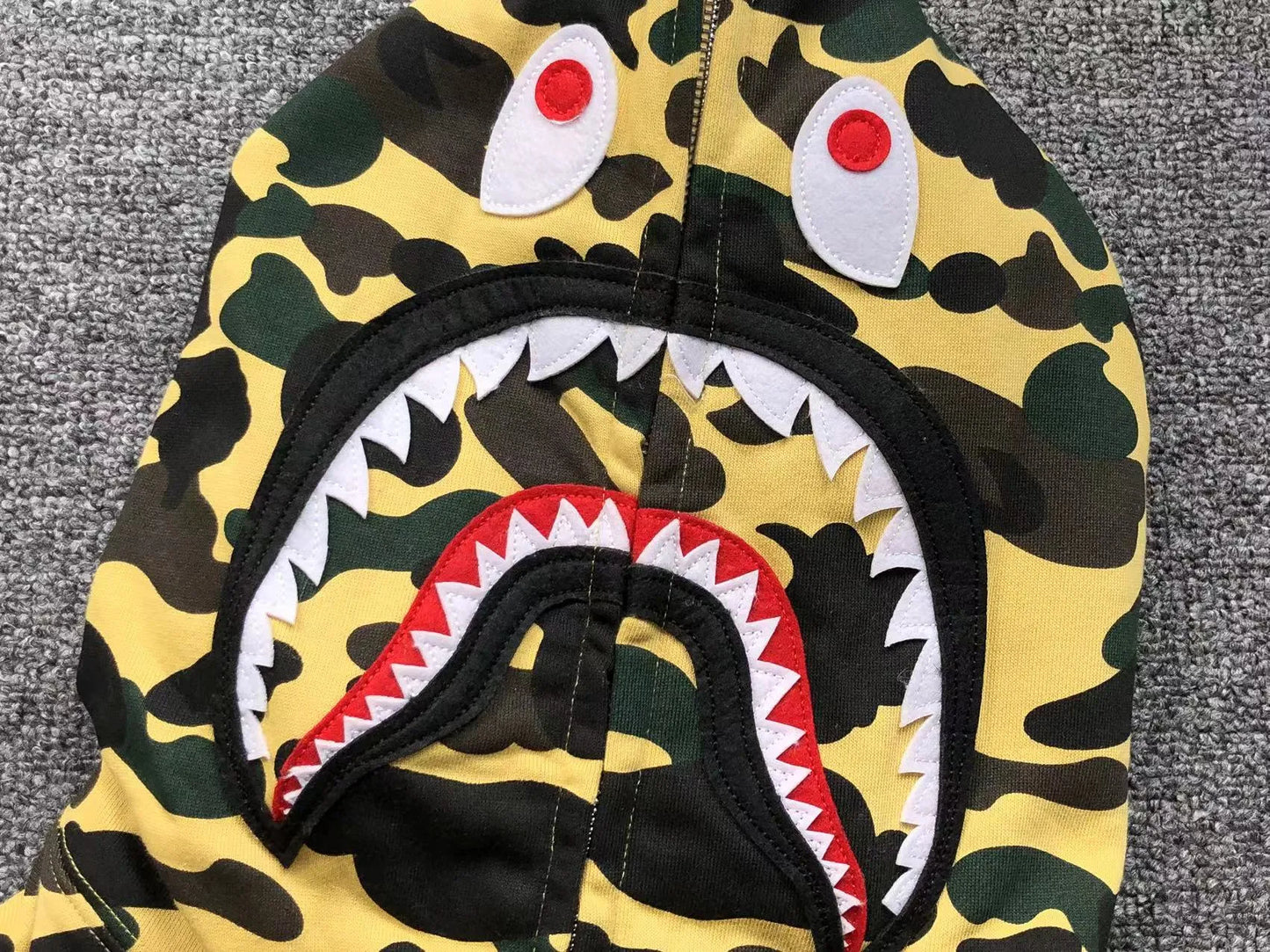 BAPE 1ST CAMO SHARK FULL ZIP HOODIE YELLOW-Drip Store Argentina