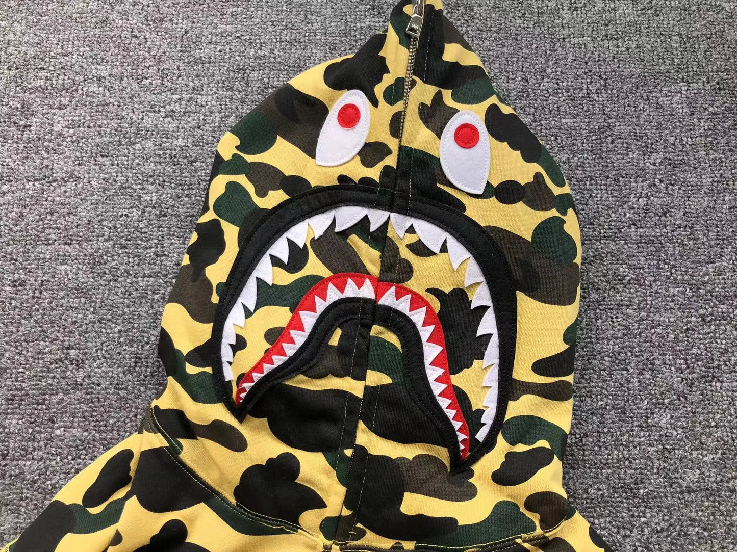 BAPE 1ST CAMO SHARK FULL ZIP HOODIE YELLOW-Drip Store Argentina