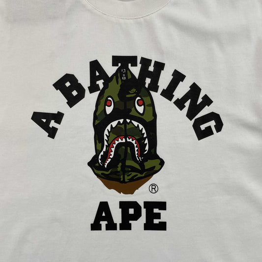 Bape 1st Camo Shark Seijin Tee White