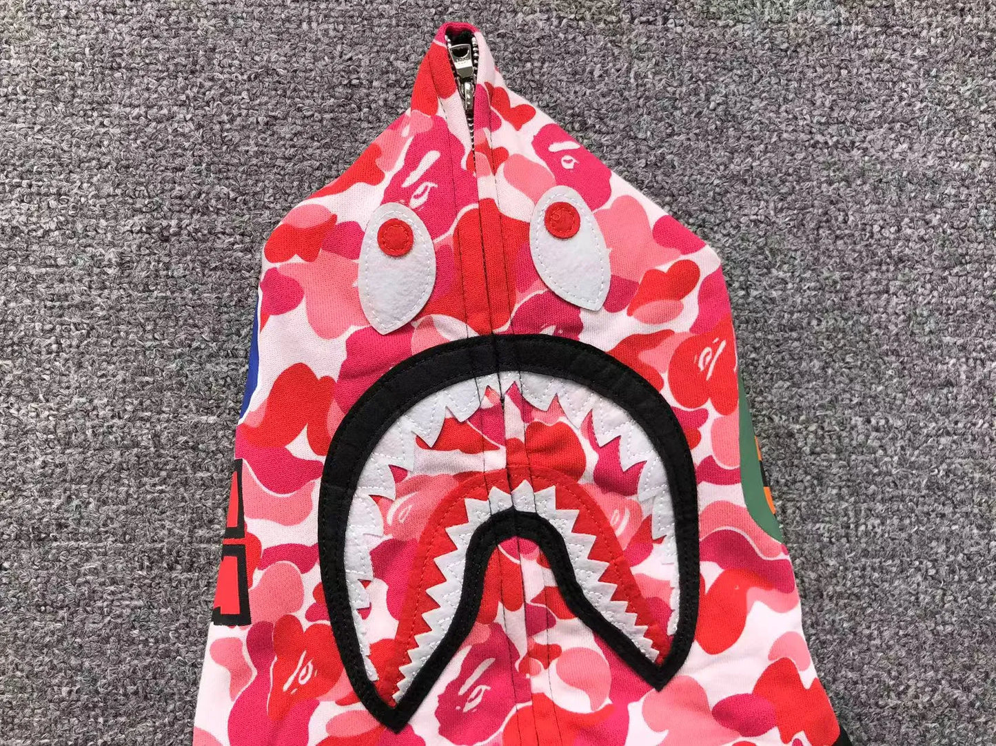 BAPE ABC SHARK FULL ZIP DOUBLE HOODIE BLACK PINK-Drip Store Argentina