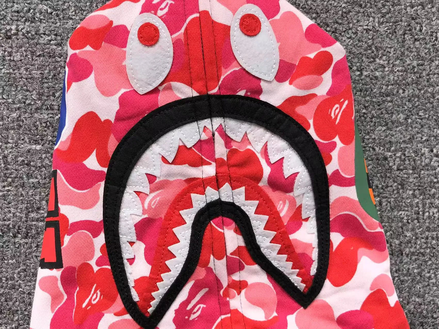 BAPE ABC SHARK FULL ZIP DOUBLE HOODIE BLACK PINK-Drip Store Argentina