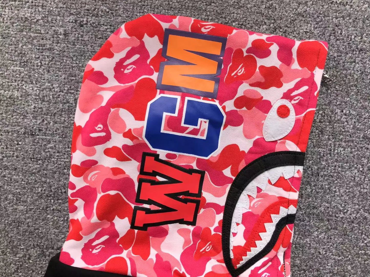 BAPE ABC SHARK FULL ZIP DOUBLE HOODIE BLACK PINK-Drip Store Argentina
