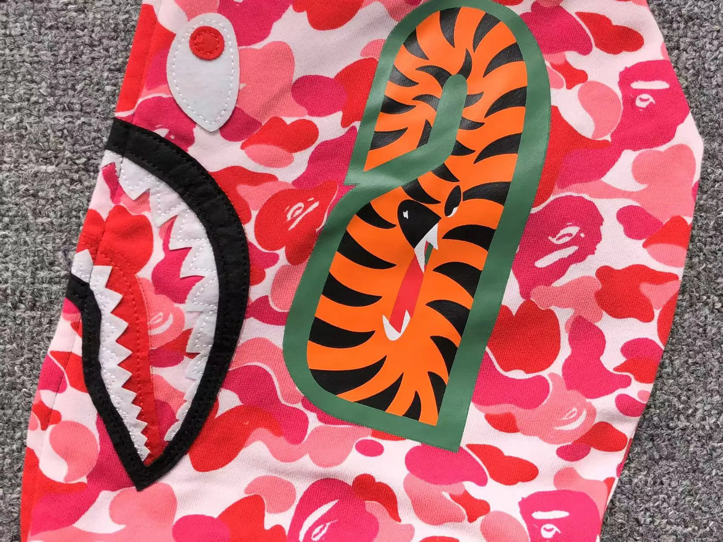 BAPE ABC SHARK FULL ZIP DOUBLE HOODIE BLACK PINK-Drip Store Argentina