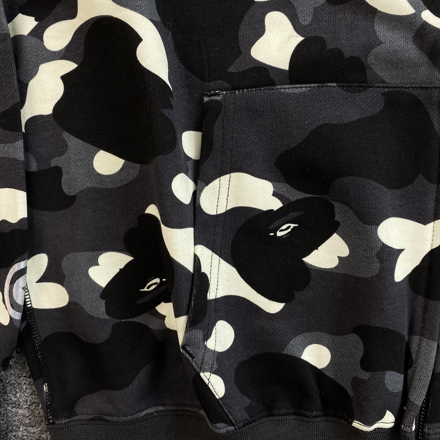 Bape City Camo Shark Full Zip Hoodie Black