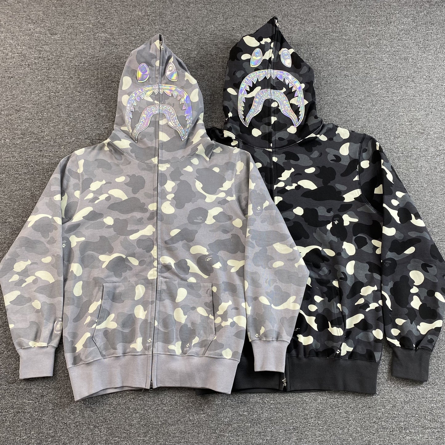 Bape City Camo Shark Full Zip Hoodie Grey