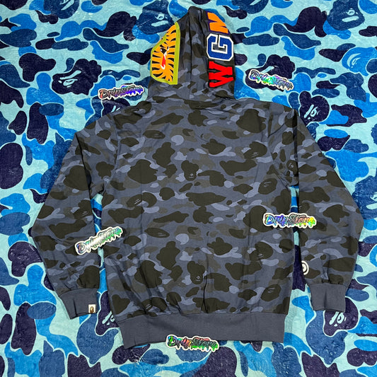 BAPE COLOR CAMO SHARK FULL ZIP HOODIE BLUE