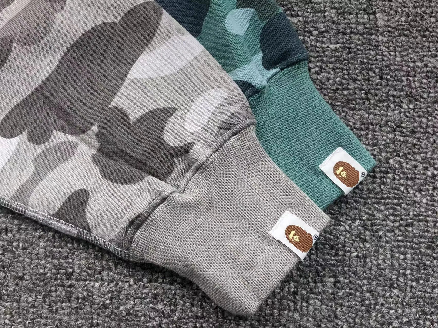 BAPE COLOR CAMO SHARK WIDE FULL ZIP DOUBLE HOODIE GREEN-Drip Store Argentina