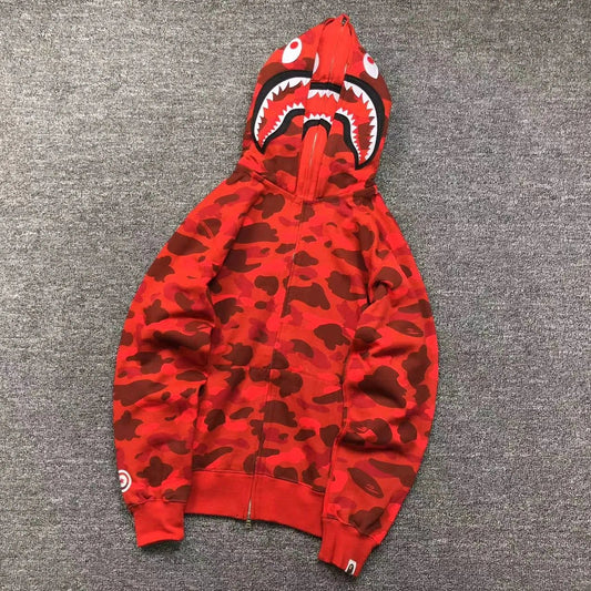 bape-color-camo-shark-wide-full-zip-double-hoodie-red-Drip Store Argentina