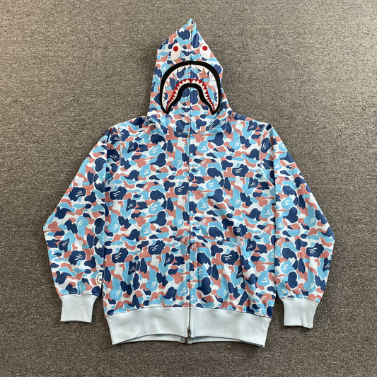 Bape Hangzhou Separate Shark Full Zip Hoodie Multicolor