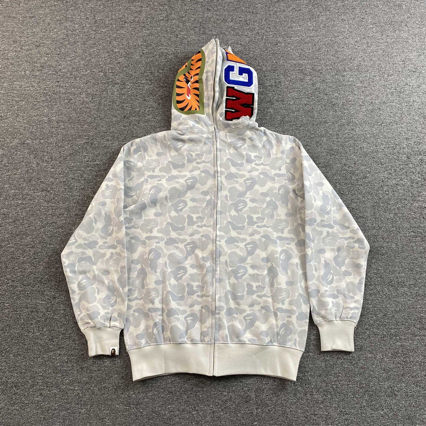 Bape Harajuku Separate Shark Full Zip Hoodie White