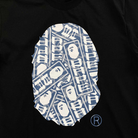 Bape Japanese Cloud Camo Label Tee Black