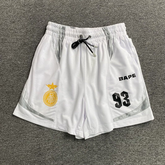 Bape Multi Logo Soccer Shorts White