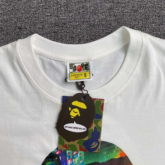 Bape Neon Tokyo Big Ape Head Tee White