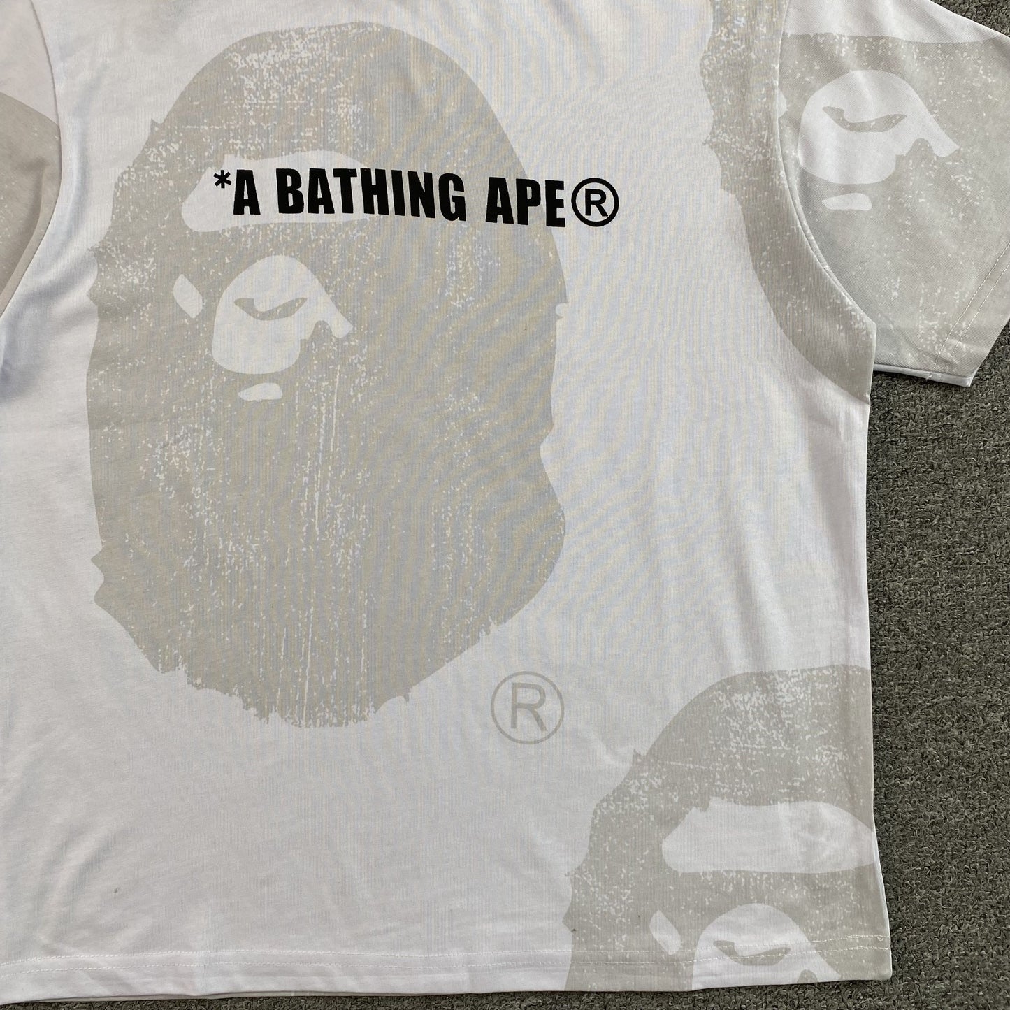 Bape Water Print Ape Head Tee White
