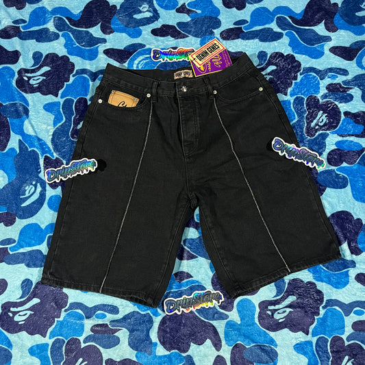 Corteiz C-Star Denim Shorts Black