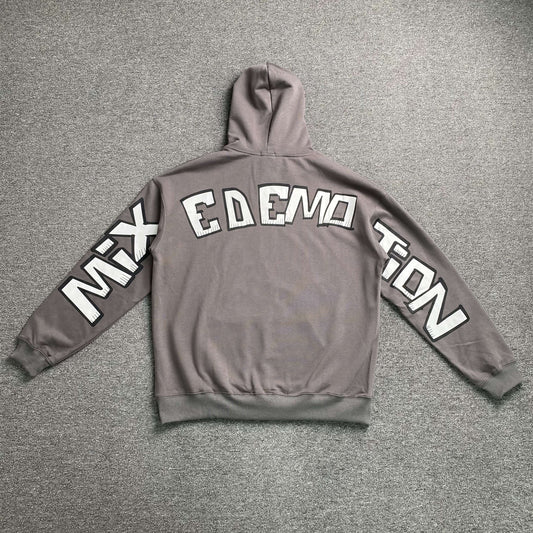 Mixed Emotion Monster Hoodie Grey