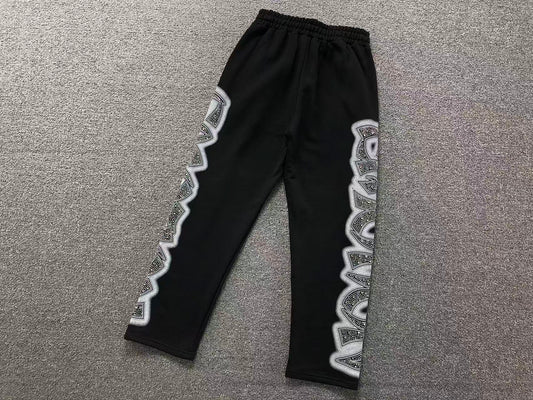 Mixed Emotion Midnight Rhinestone Sweatpants Black