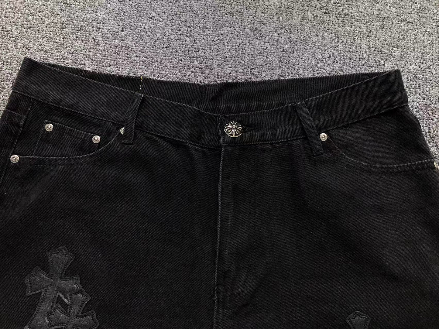 Chrome Hearts Cross Patch Jeans Black-Drip Store Argentina