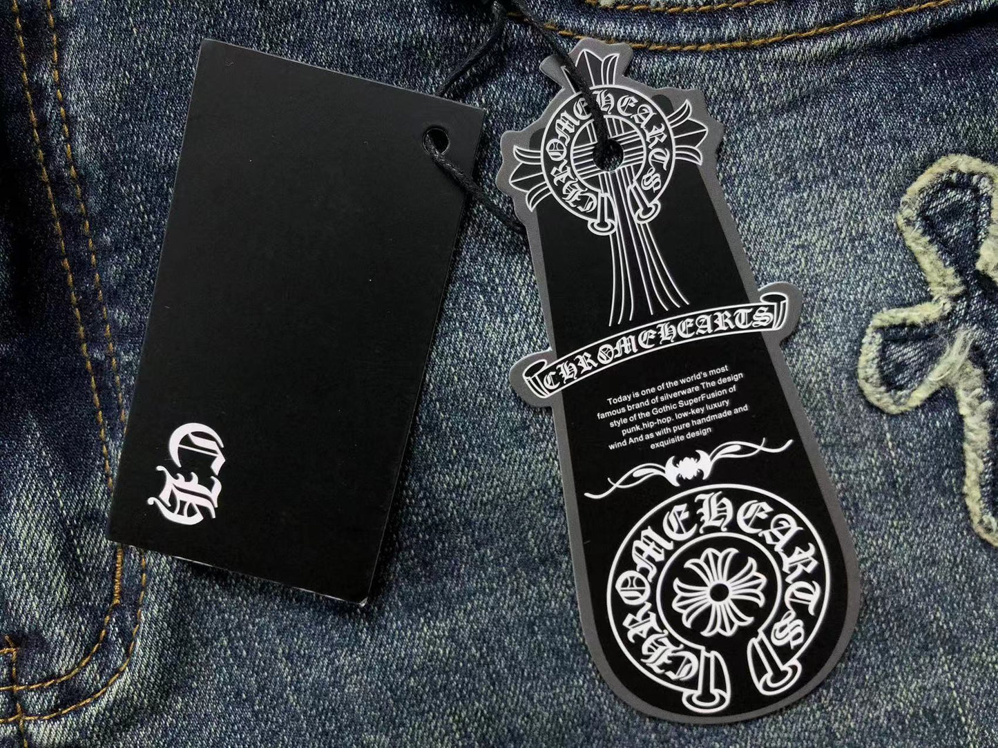 Chrome Hearts Cross Patch Jeans Blue Washed-Drip Store Argentina