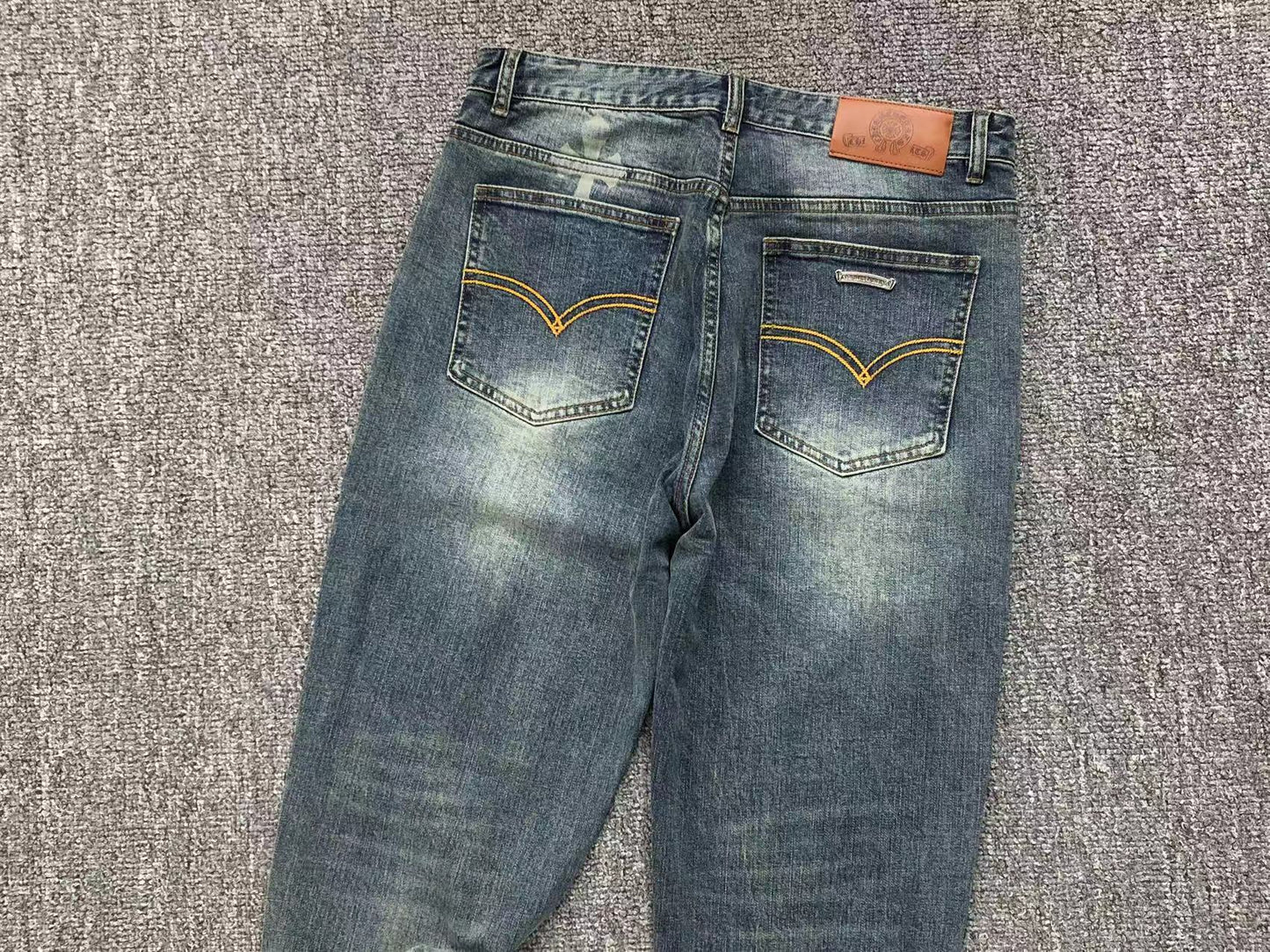 Chrome Hearts Cross Patch Jeans Blue Washed-Drip Store Argentina