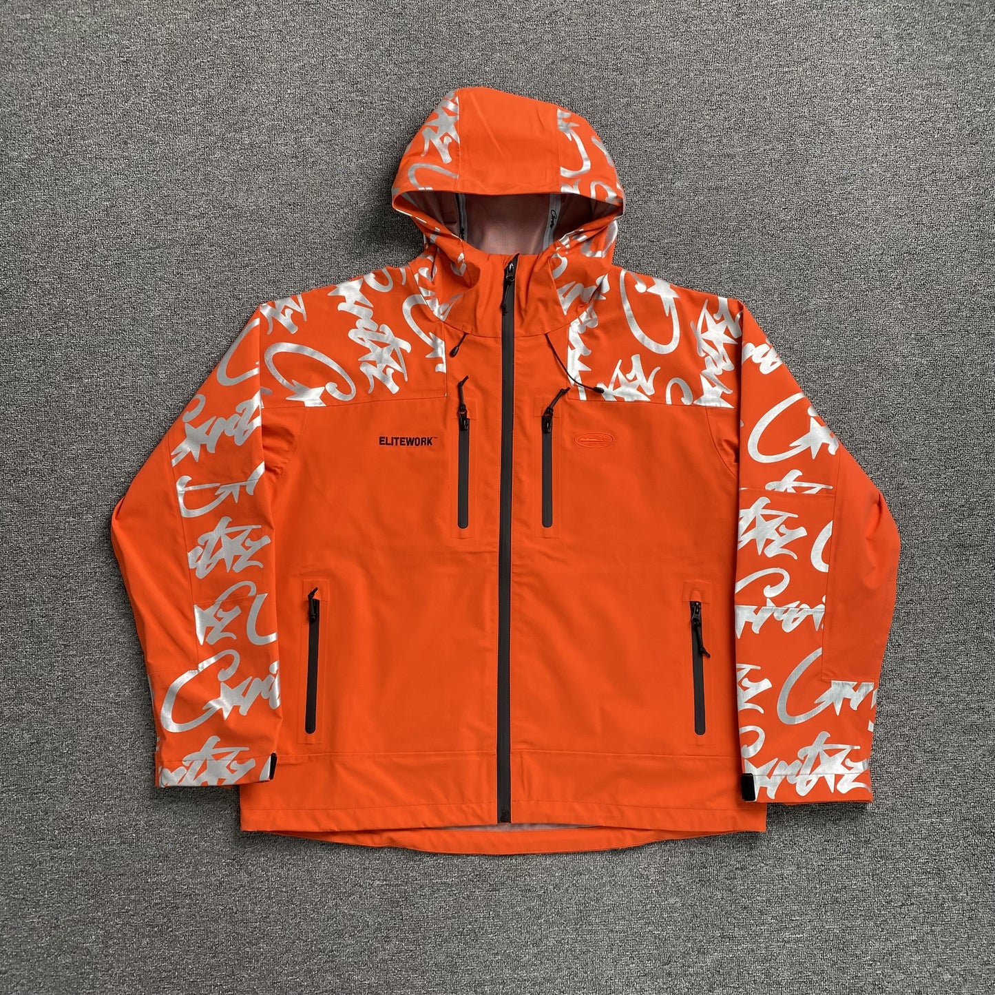 corteiz-elitework-waterproof-shell-jacket-orange-Drip Store Argentina