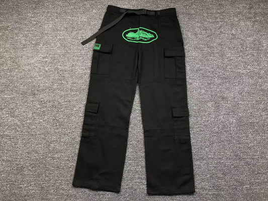 Corteiz Guerillaz Cargos Black/Green