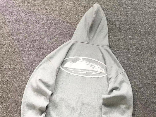 Corteiz Island Puff Print Jacket Grey